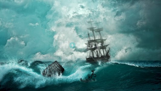 Ship illustration royalty free image