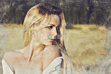 Woman vintage collage art design